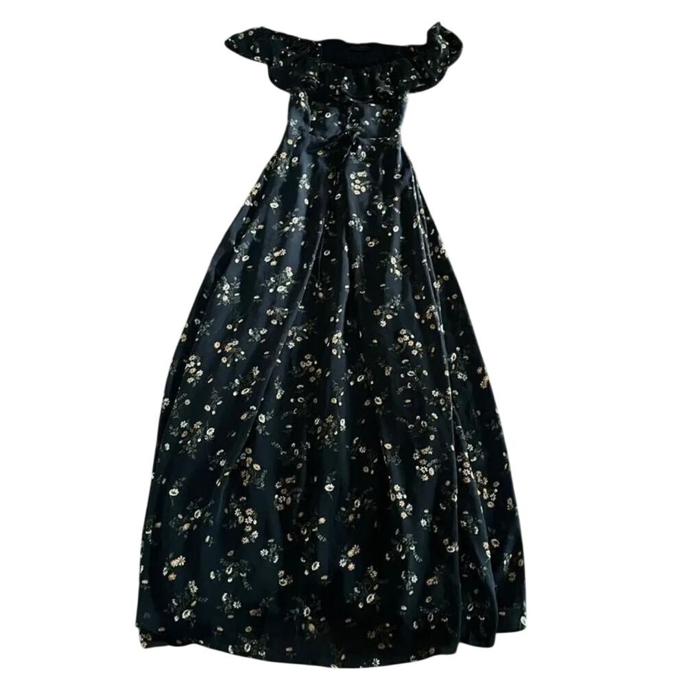 VICI Wagner Floral Off The Shoulder Lace Up Maxi Dress Size Small - Picture 6 of 14